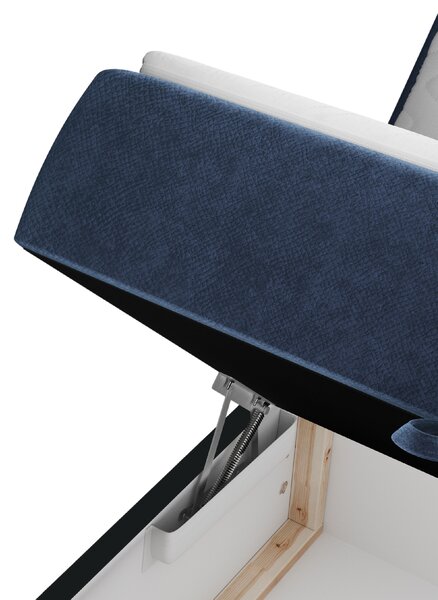 Maison de Rêve Modrá sametová postel boxspring ASH 140 x 200 cm