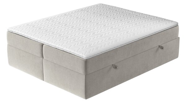 Maison de Rêve Béžová sametová postel boxspring ASH 140 x 200 cm