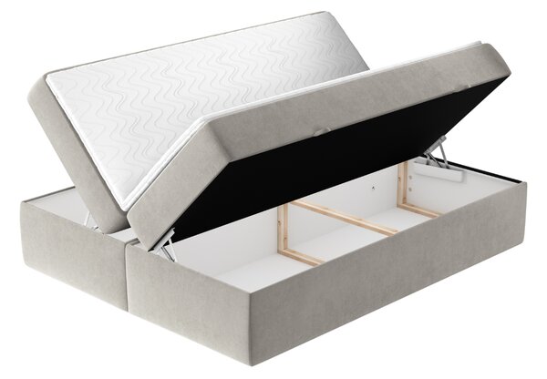 Maison de Rêve Béžová sametová postel boxspring ASH 140 x 200 cm