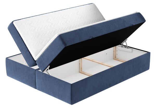 Maison de Rêve Modrá sametová postel boxspring ASH 140 x 200 cm