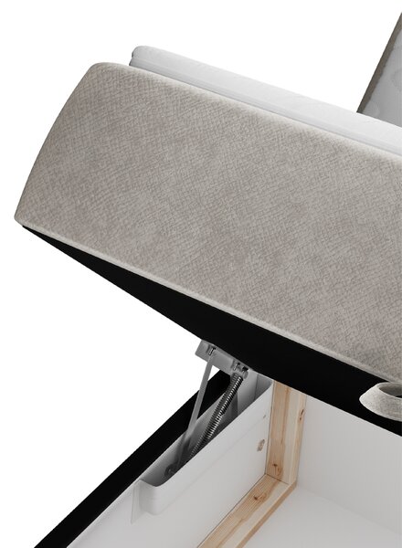 Maison de Rêve Béžová sametová postel boxspring ASH 140 x 200 cm