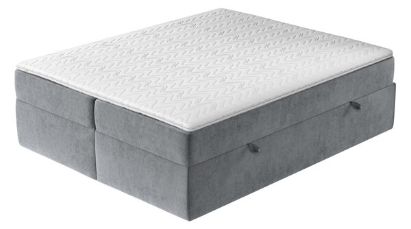 Maison de Rêve Šedá sametová postel boxspring ASH 140 x 200 cm