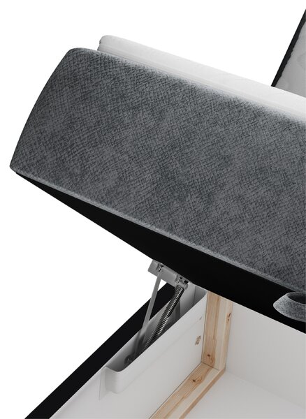 Maison de Rêve Šedá sametová postel boxspring ASH 140 x 200 cm