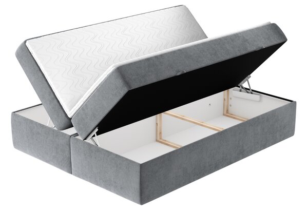 Maison de Rêve Šedá sametová postel boxspring ASH 140 x 200 cm