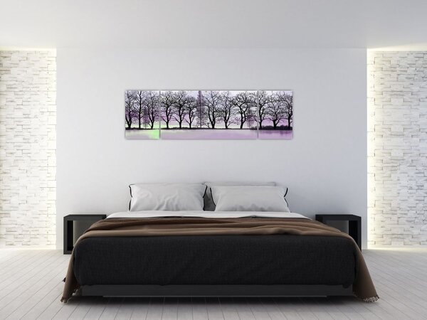 Obraz - Pramice na jezeře (170x50 cm)