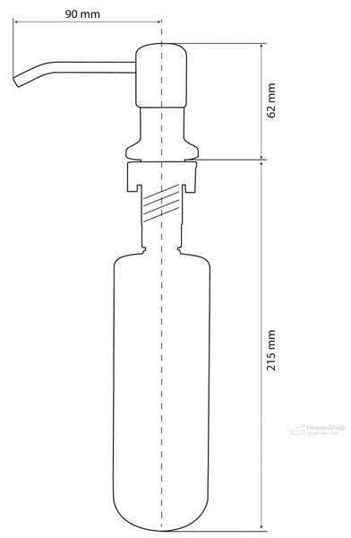 Gamma Simple, dávkovač saponátu pro kuchyňský dřez 400ml, grafitová, GMA-DOZ-GM