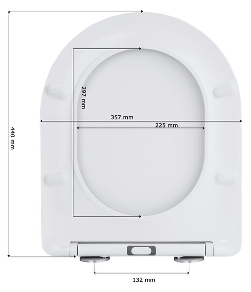 Gamma Magro, toaletní WC sedátko 438x361mm z duroplastu s pomalým zavíráním, bílá, GMA-MAGRO