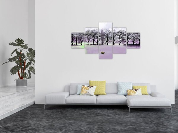 Obraz - Pramice na jezeře (125x70 cm)