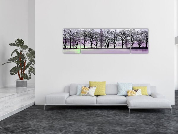 Obraz - Pramice na jezeře (170x50 cm)