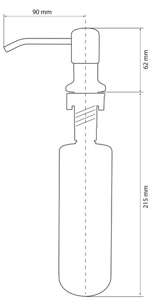 Gamma Simple, dávkovač saponátu pro kuchyňský dřez 400ml, zlatá matná, GMA-DOZ-BGD