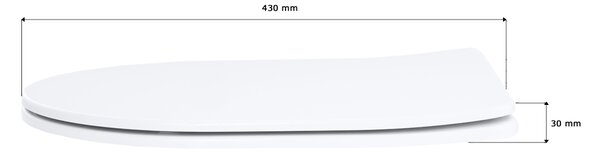 Gamma Magro, toaletní WC sedátko 438x361mm z duroplastu s pomalým zavíráním, bílá, GMA-MAGRO