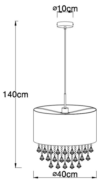 Globo Lighting Amy závěsné svítidlo 1x60 W zlatá 15187H3