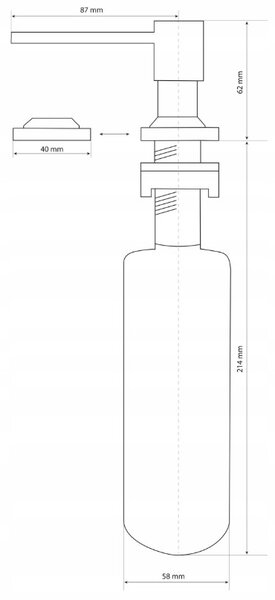 Gamma Quatro, dávkovač saponátu pro kuchyňský dřez 300ml, béžová, GMA-DOK-B