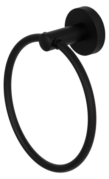 Gamma Roy, kulatý držák na ručník 15cm, černá matná, GMA-UR-ROY-BK