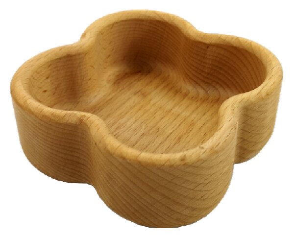 AMADEA Dřevěná miska ve tvaru čtyřlístku, masivní dřevo, rozměr 11,2x4,5 cm