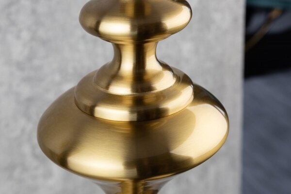 Moderní designová stojací lampa Lucie ve zlatém provedení z kovu s černým stínítkem 160cm