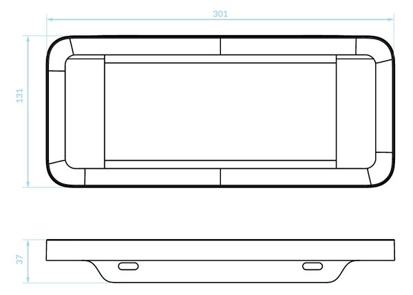Kuchinox APO, nástěnná polička 301x131x37 mm, bílá matná, LAV-AKA_600T