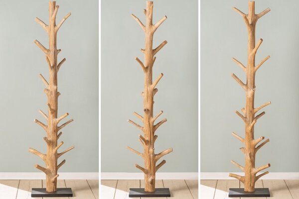 Etno věšák na kabáty Boneli z mangového dřeva přírodní hnědé barvy 170cm