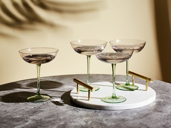 Sada 4 sklenic na martini DIOPSIDE 250 ml Růžová