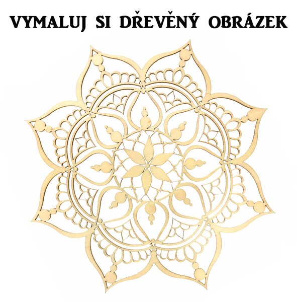 AMADEA Dřevěný obrázek k vymalování mandala 9 cm