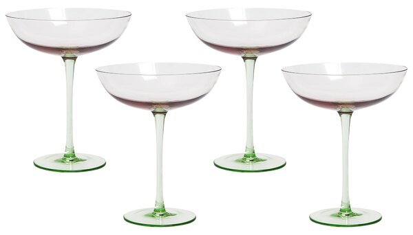 Sada 4 sklenic na martini DIOPSIDE 250 ml Růžová