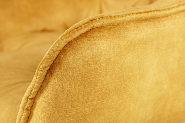 Industriální Chesterfield barová židle Mast hořčicově žlutá 107cm