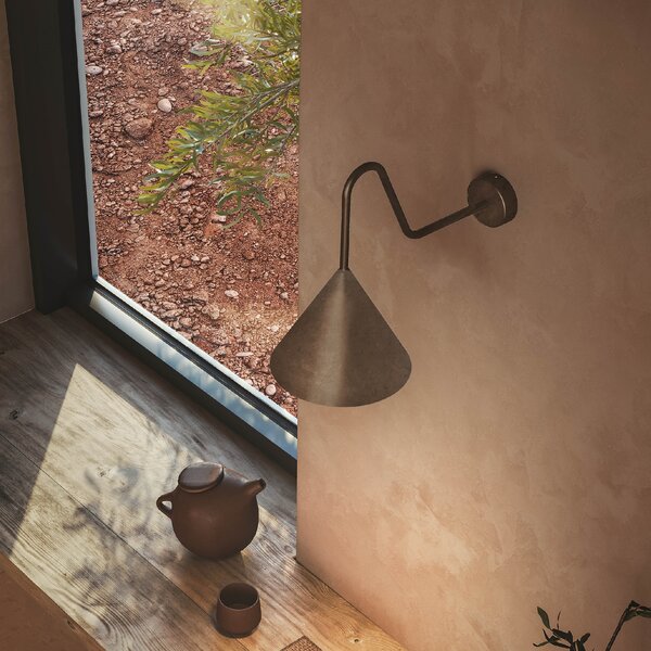 Il Fanale 286.07.FF Cone, nástěnné kovové svítidlo v antické úpravě, 1xE14 max 10W, prům. 21cm, výška 33cm