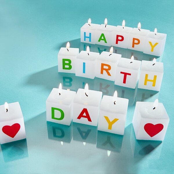 LOVE LETTERS Svíčka Happy Birthday 15 dílů