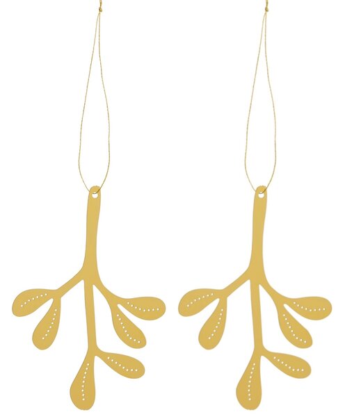 COOEE Design Set zlatých ozdob Mistletoe Brass - 2 ks CED519