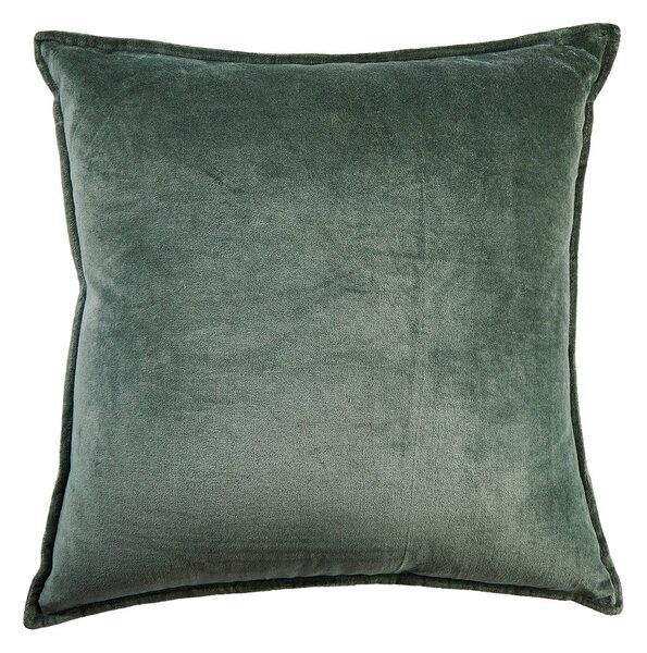 COTTON VELVET Polštář 45 x 45 cm - tm. zelená