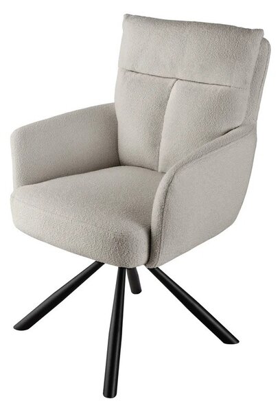 Designová moderní otočná židle Dover s béžovým čalouněním a černýma nohama 93cm