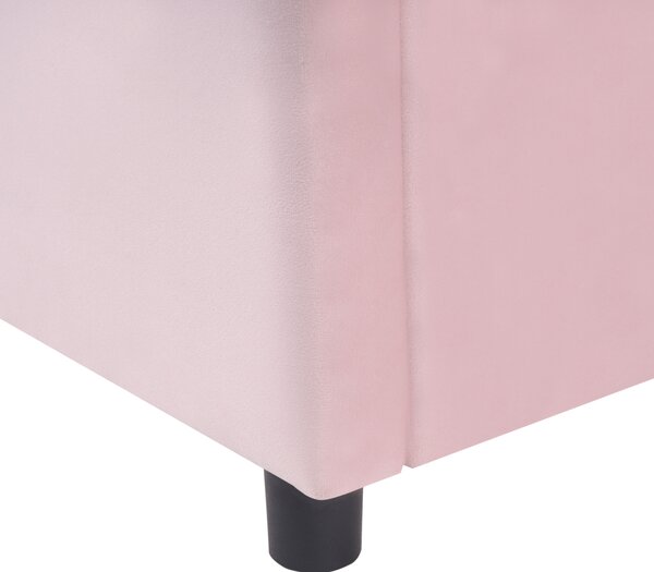 Dětská postel s úložným prostorem GRISETOT Umělý samet Růžová 90 x 200 cm