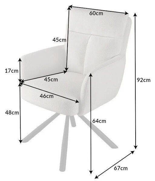 Retro moderní otočná jídelní židle Dover se žlutým potahem a černým kovovým nohama 92cm