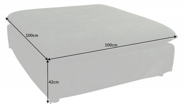 Designový moderní taburet Heaven čtvercového tvaru s tmavě zeleným sametovým čalouněním 100cm