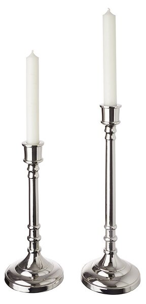 PURE CLASSICS Svícen na dlouhou svíčku 31 cm - stříbrná