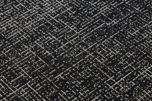 Koberec SIZAL FLOORLUX kruh 20401 Ramka černý / stříbrný