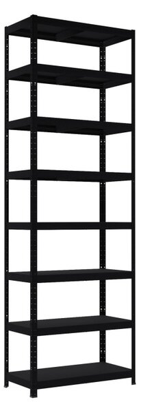 Kovový regál do domácnosti Biedrax 40 x 60 x 210 cm, černý - 8 polic kovových