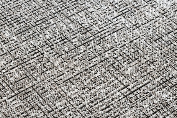 Koberec SIZAL FLOORLUX kruh 20401 Ramka stříbrný / černý