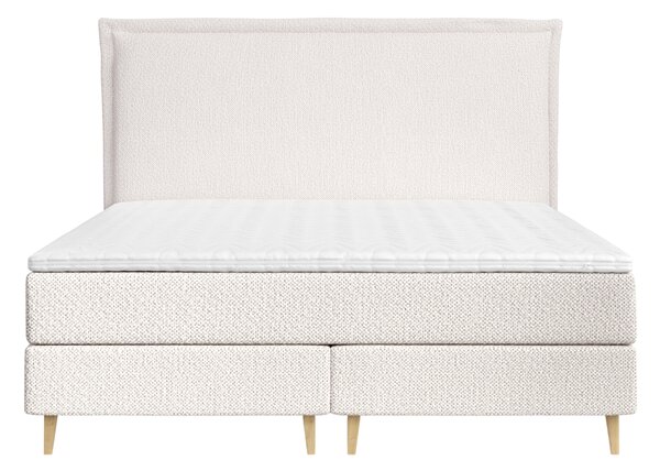 Maison de Rêve Světle béžová čalouněná postel boxspring CALMA 140 x 200 cm