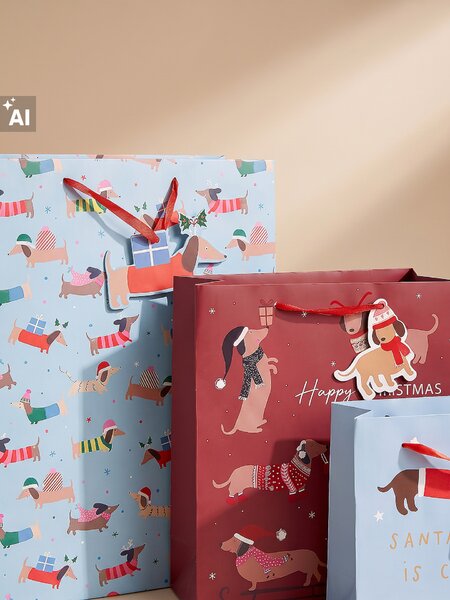 Sinsay - Vánoční dárkové tašky 9 pack - modrá