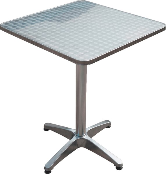Bistro stolek 950364, hliník, stíbrný, 60 x 60 x 70/110 cm