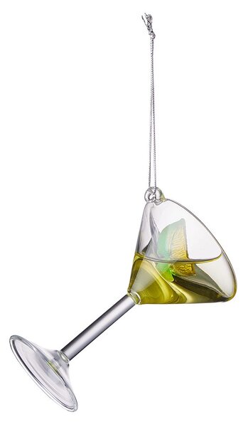 HANG ON Skleněná ozdoba sklenice martini