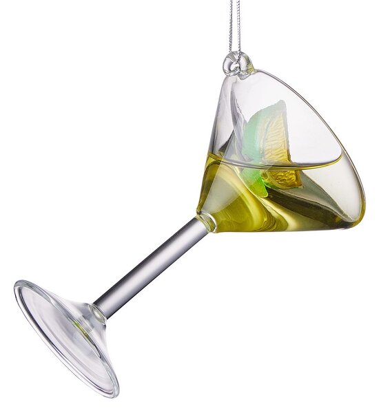 HANG ON Skleněná ozdoba sklenice martini