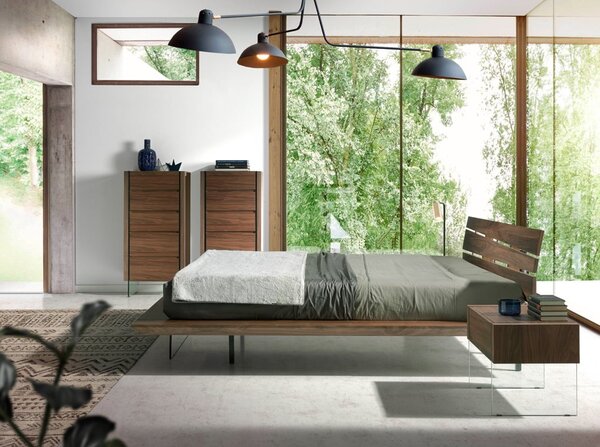 Moderní luxusní vysoká komoda Vita Naturale ze dřeva hnědá 119cm
