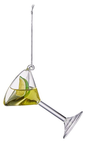 HANG ON Skleněná ozdoba sklenice martini