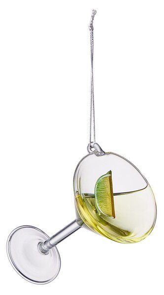 HANG ON Skleněná ozdoba sklenice martini