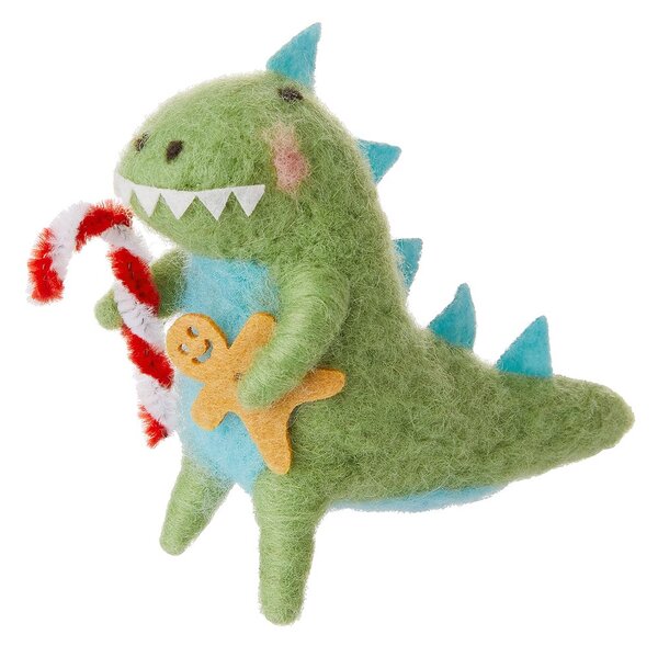 HANG ON Plstěná ozdoba dinosaurus s cukrovou tyčinkou