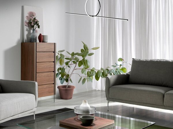 Moderní luxusní vysoká komoda Vita Naturale ze dřeva hnědá 119cm