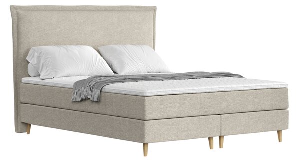 Maison de Rêve Béžová čalouněná postel boxspring CALMA 140 x 200 cm