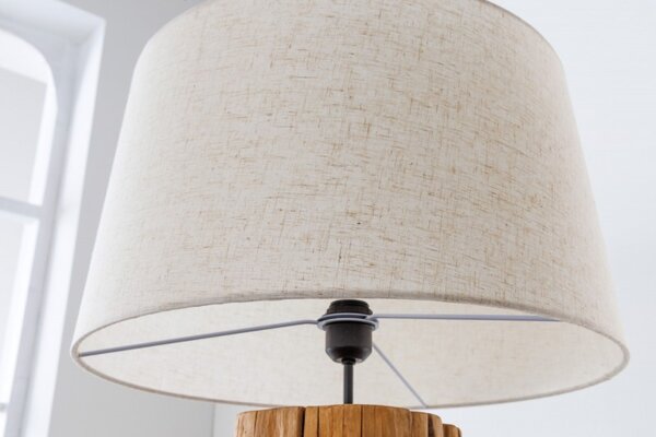 Textilní stínítko kulatého tvaru na stojací lampu Treety v přírodní lněné barvě 50cm